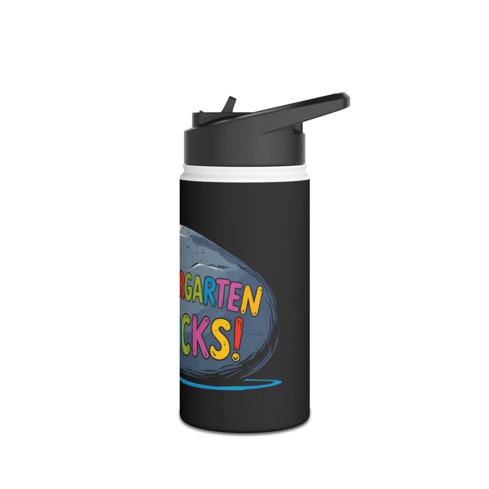 Kindergarten Rocks (black) - Stainless Steel Water Bottle - Image 4
