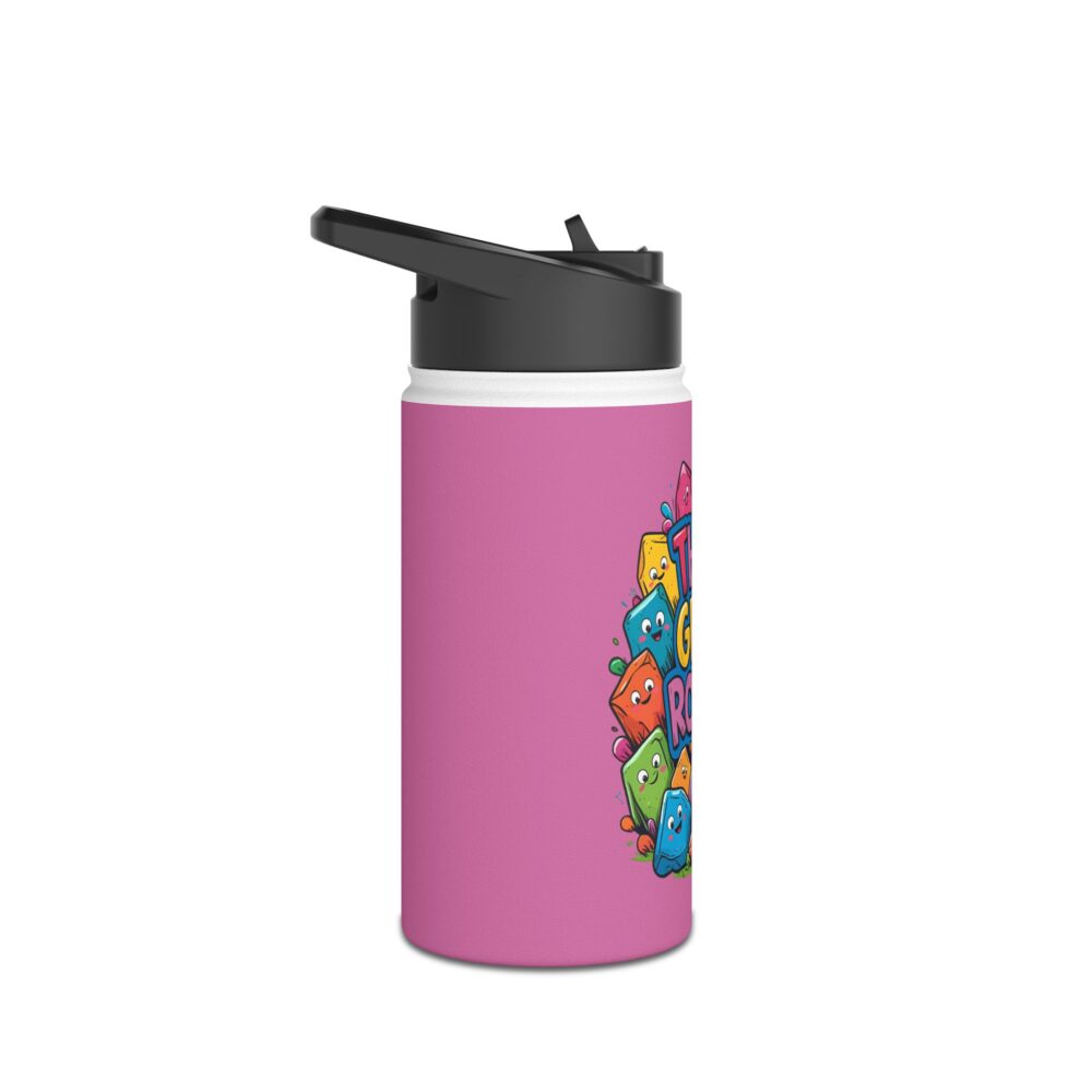 Third Grade Rocks (pink) - Stainless Steel Water Bottle - Image 3