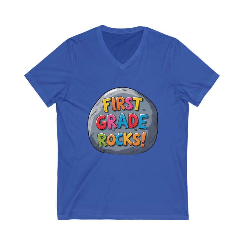 First Grade Rocks - Unisex V-Neck Tee - Image 11