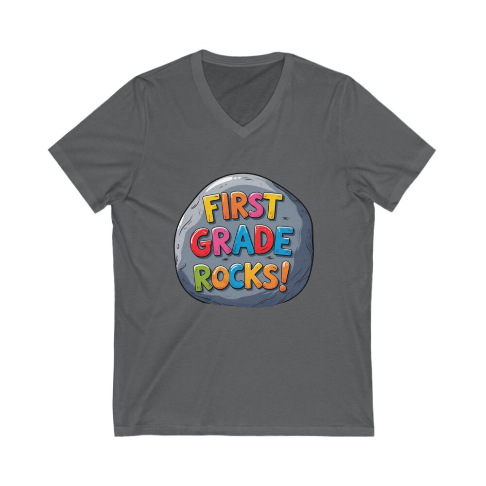 First Grade Rocks - Unisex V-Neck Tee - Image 15