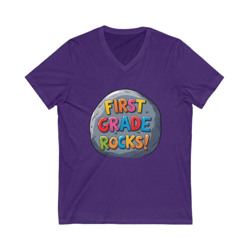 First Grade Rocks - Unisex V-Neck Tee - Image 21