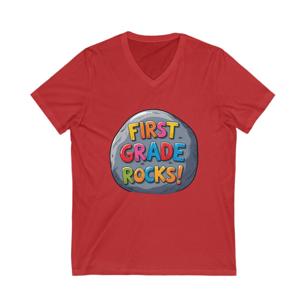 First Grade Rocks - Unisex V-Neck Tee - Image 23
