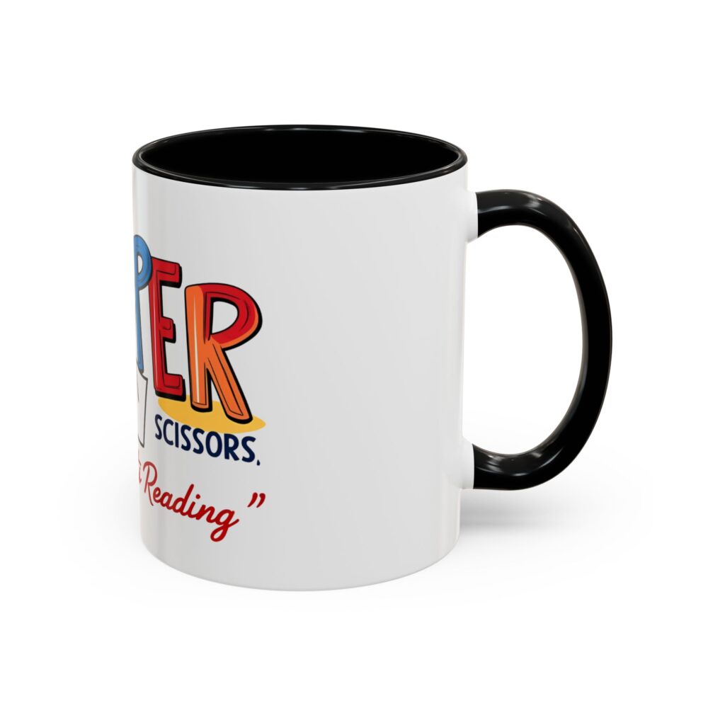 Rock, Paper, Scissors, Nothing Beats Reading - Coffee Mug - Image 2