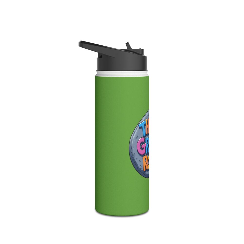 Third Grade Rocks (green) - Stainless Steel Water Bottle - Image 7