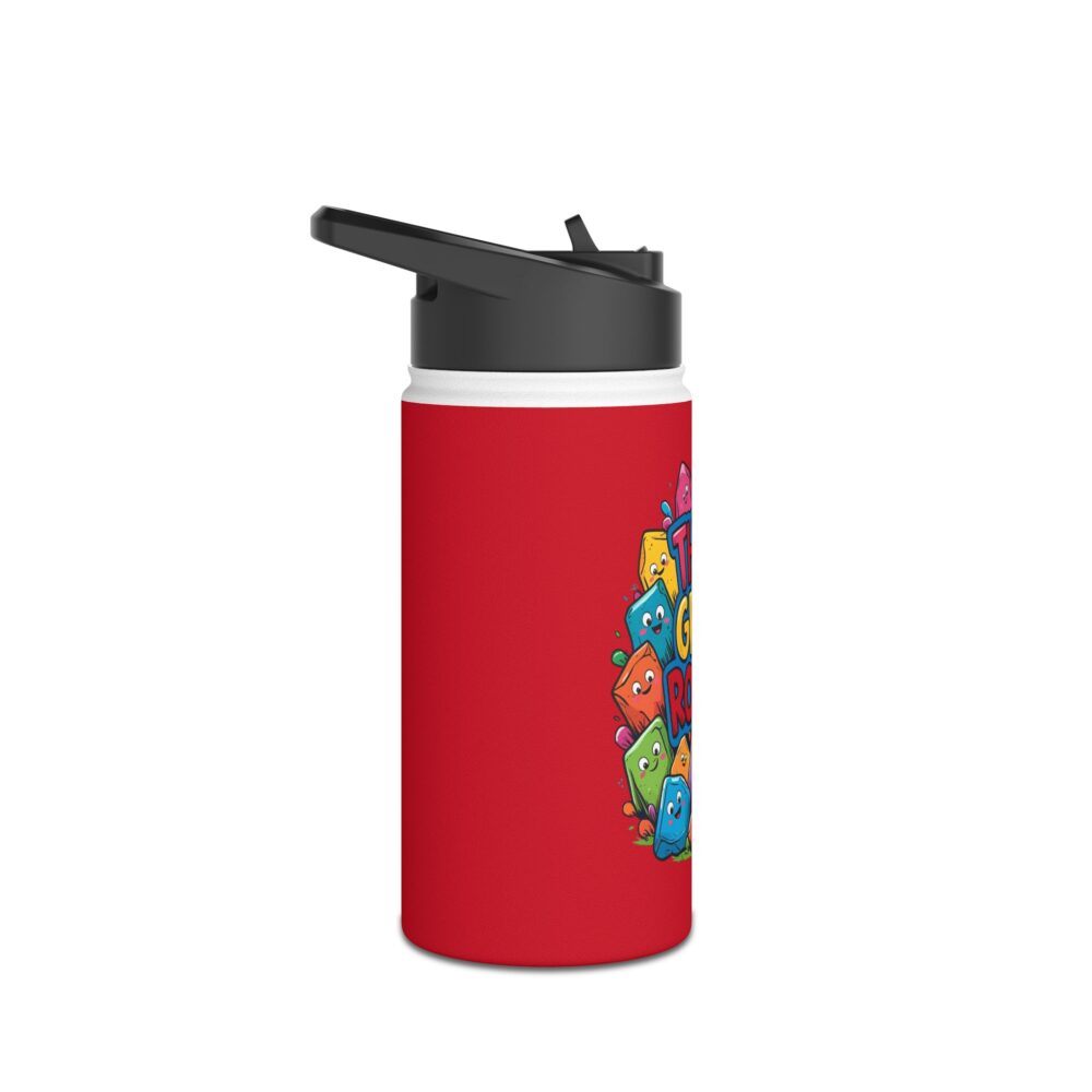 Third Grade Rocks (red) - Stainless Steel Water Bottle - Image 3