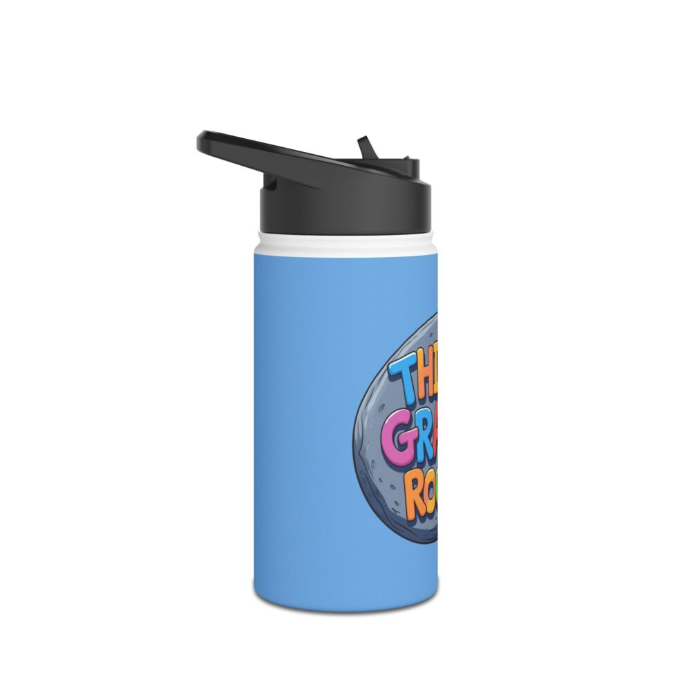 Third Grade Rocks (blue) - Stainless Steel Water Bottle - Image 3