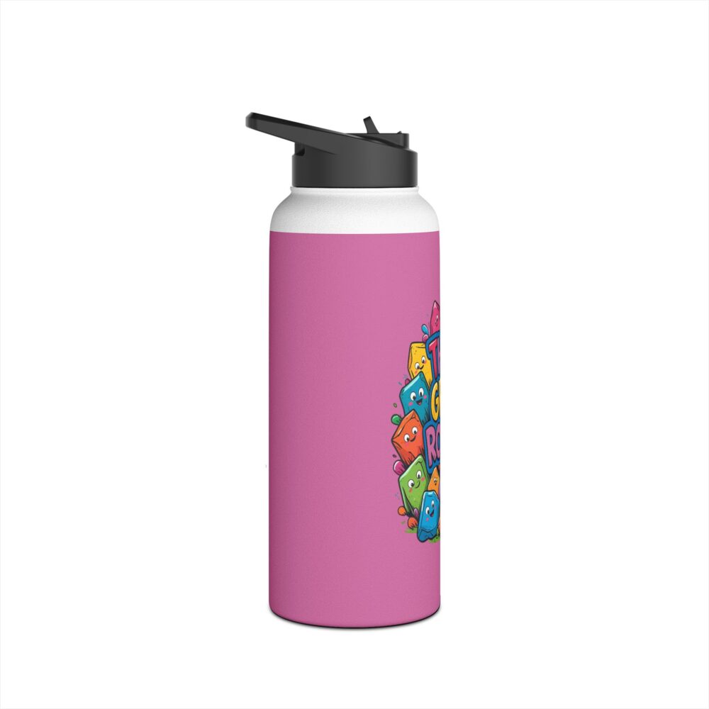 Third Grade Rocks (pink) - Stainless Steel Water Bottle - Image 11