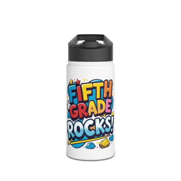 Fifth Grade Rocks (white) - Stainless Steel Water Bottle