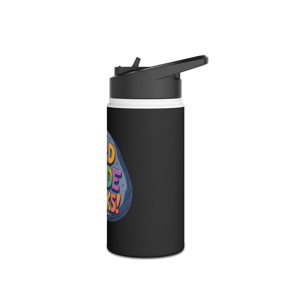 Third Grade Rocks (black) - Stainless Steel Water Bottle - Image 4