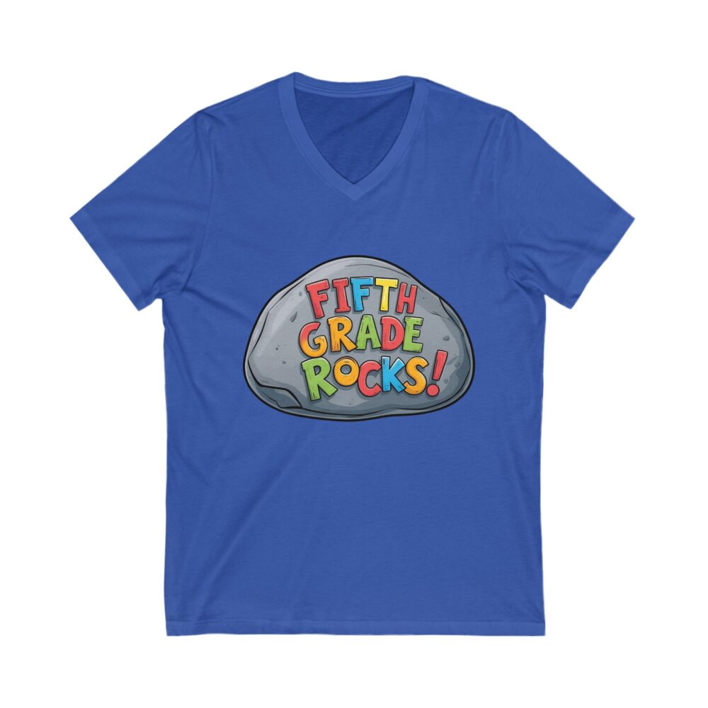 Fifth Grade Rocks - Unisex V-Neck Tee - Image 11