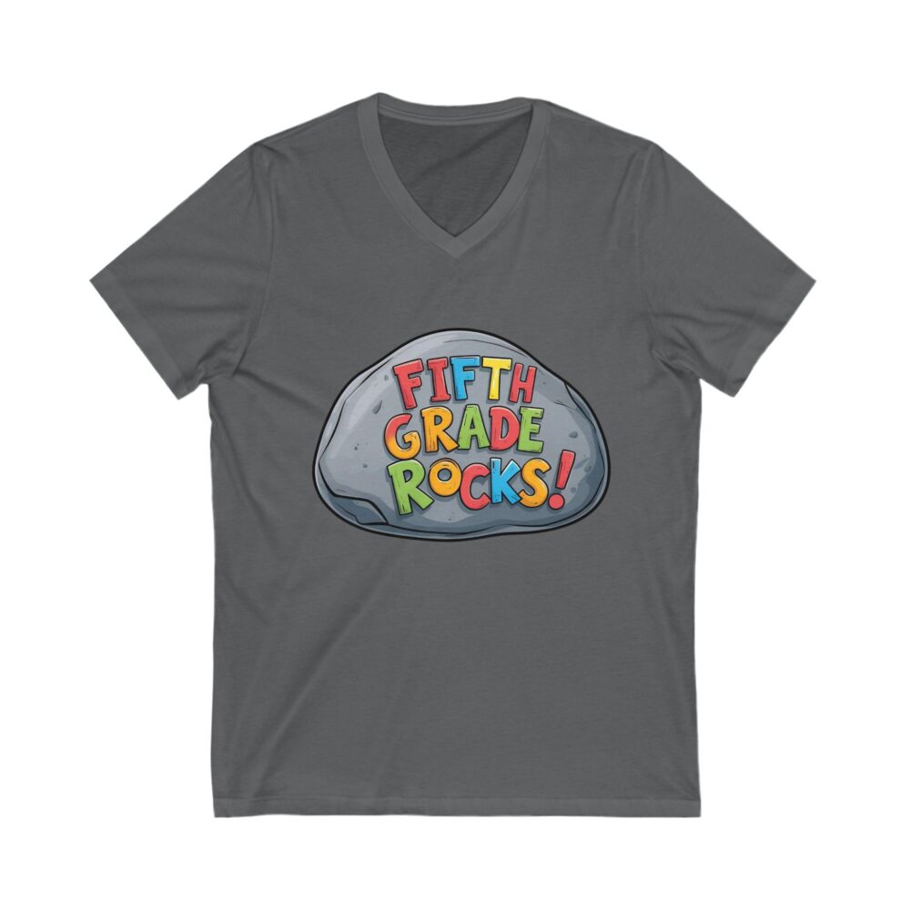 Fifth Grade Rocks - Unisex V-Neck Tee - Image 15