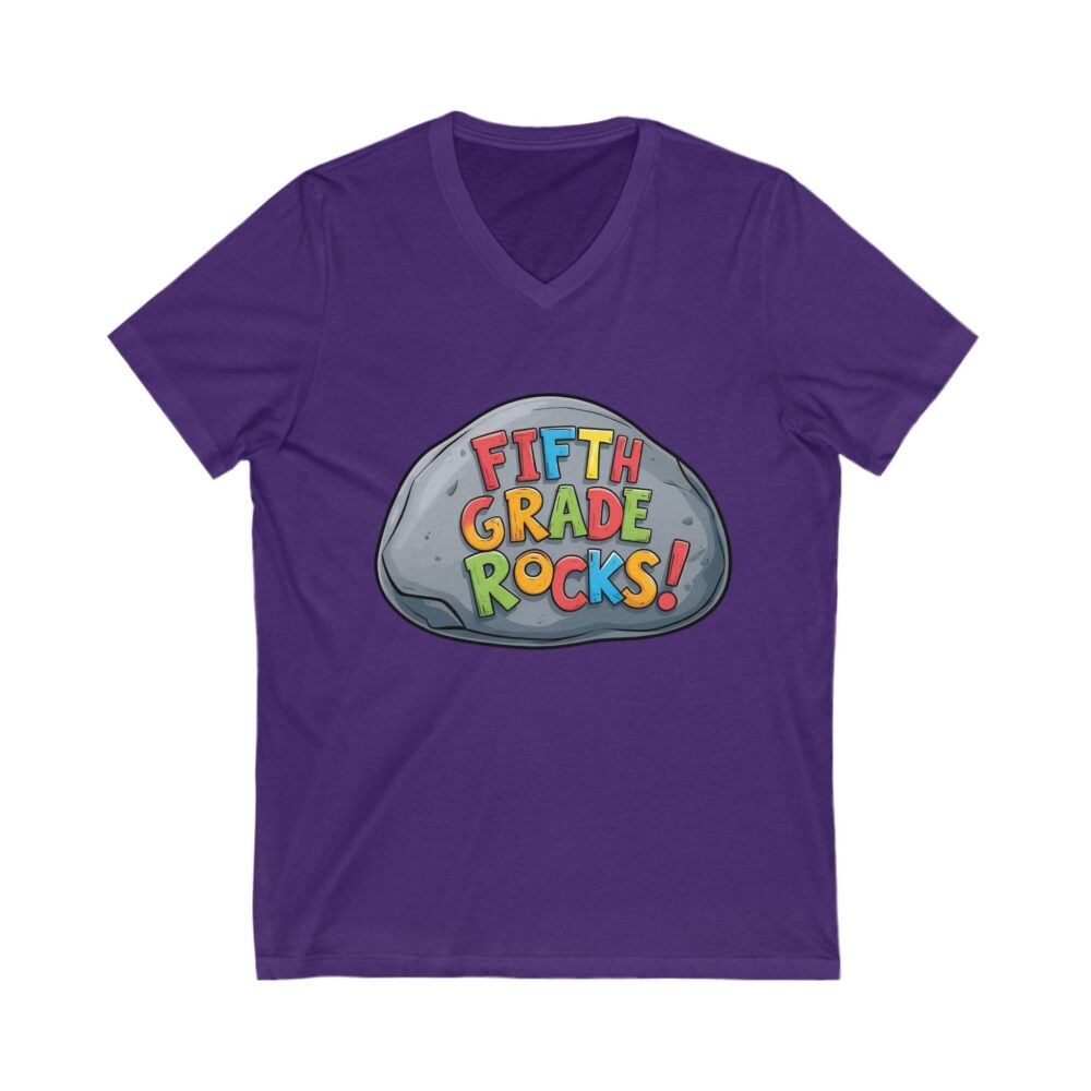 Fifth Grade Rocks - Unisex V-Neck Tee - Image 21