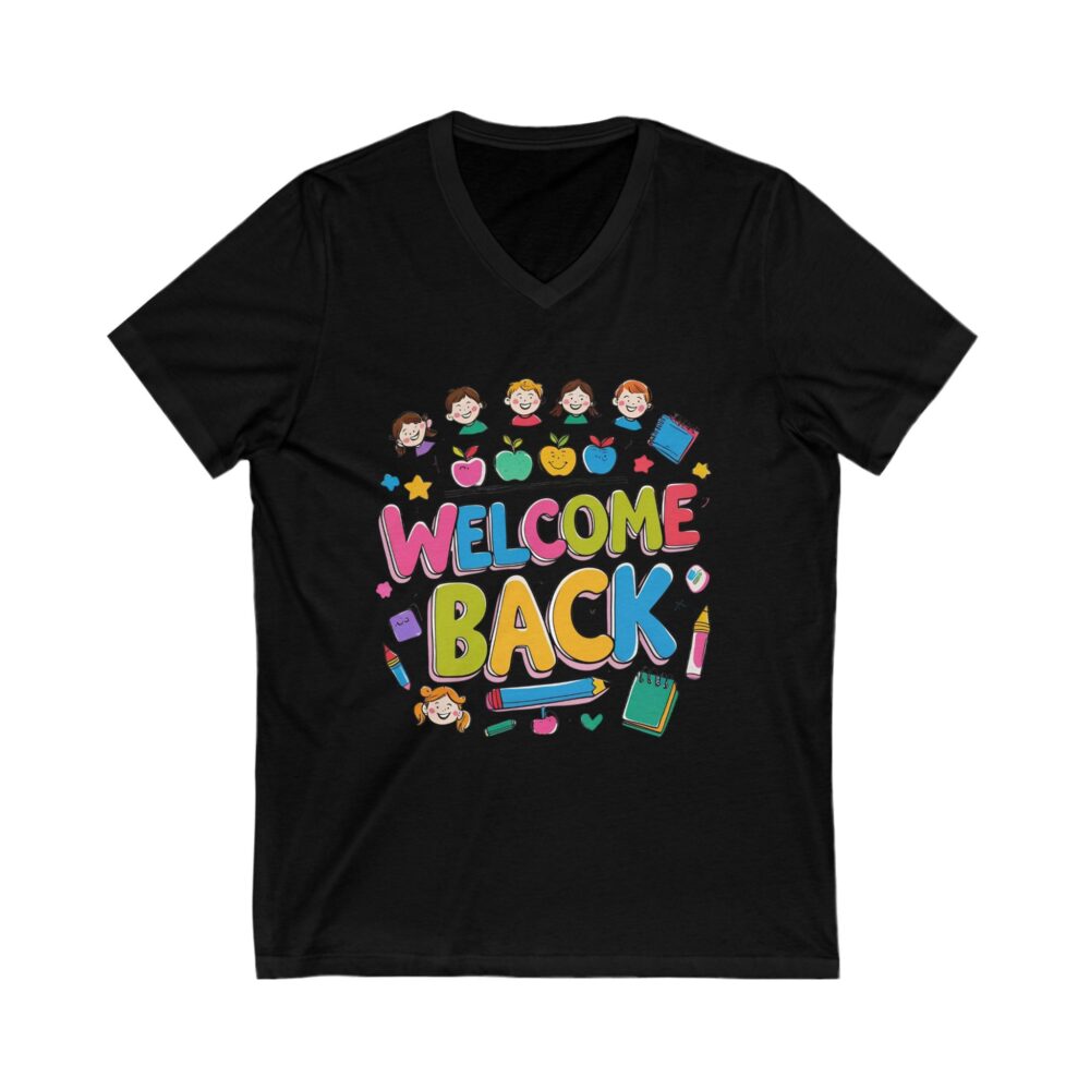 Welcome Back - Unisex V-Neck Tee - Image 7