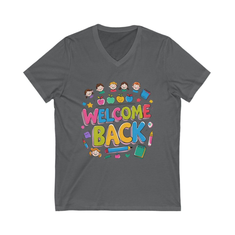 Welcome Back - Unisex V-Neck Tee - Image 15