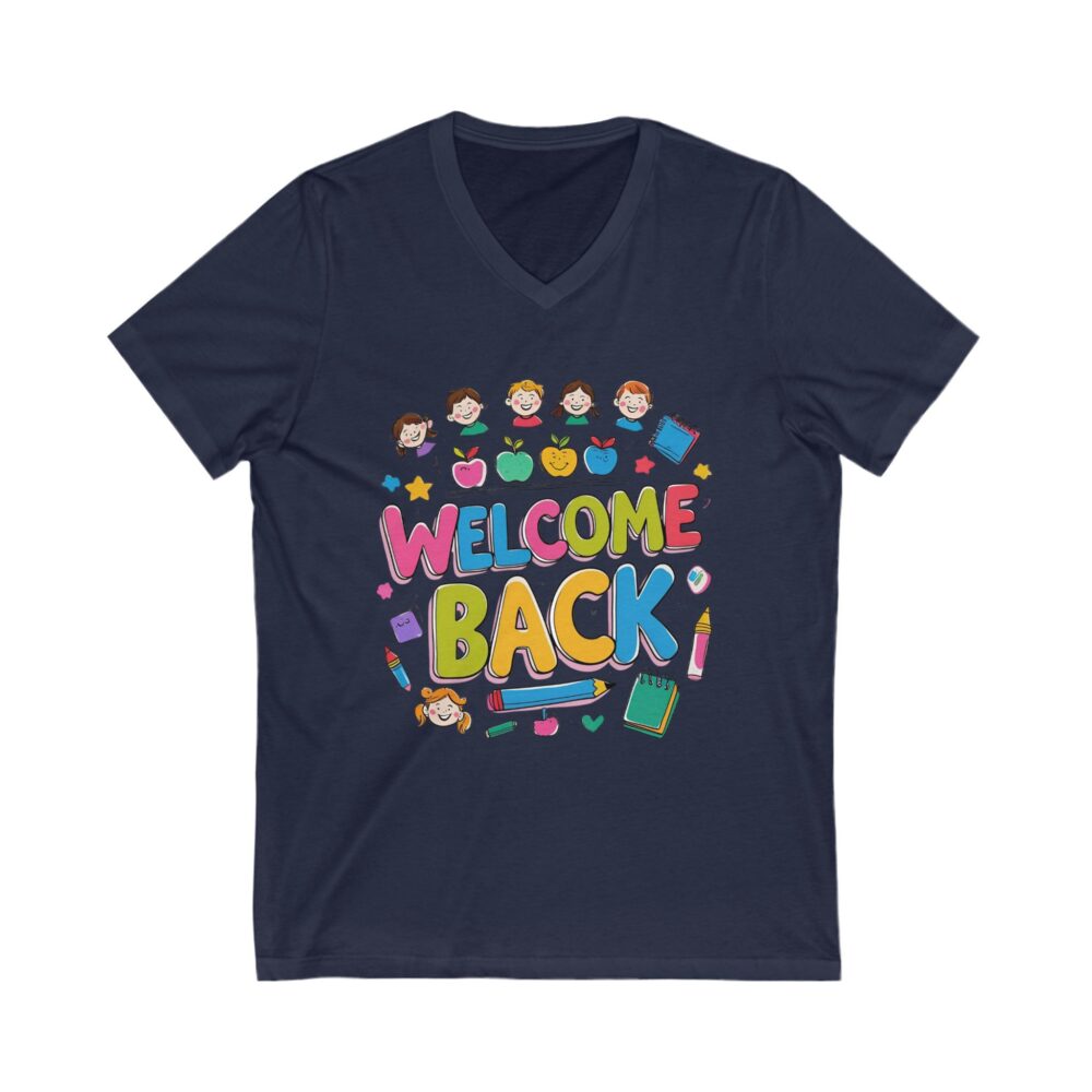 Welcome Back - Unisex V-Neck Tee - Image 19
