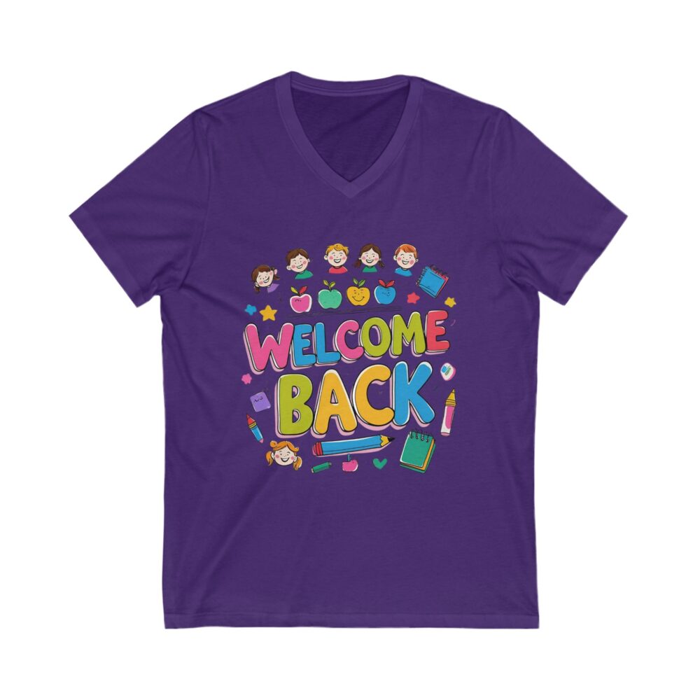 Welcome Back - Unisex V-Neck Tee - Image 21