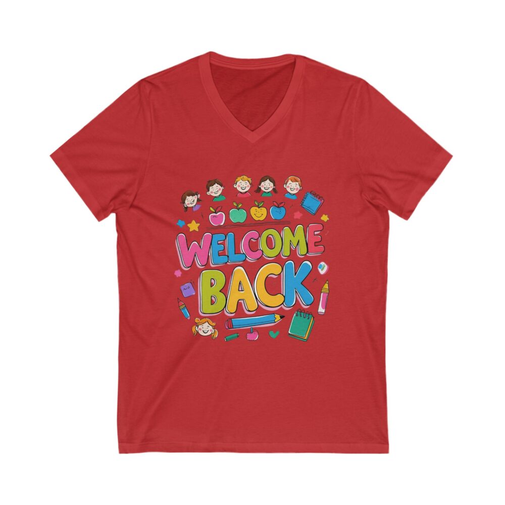 Welcome Back - Unisex V-Neck Tee - Image 23