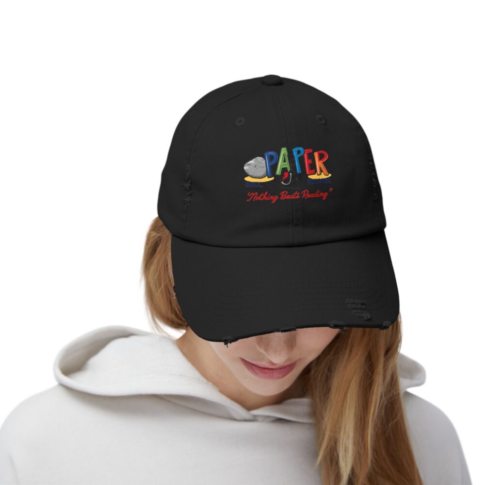 Rock, Paper, Scissors, Nothing Beats Reading - Unisex Adjustable Baseball Cap - Image 4