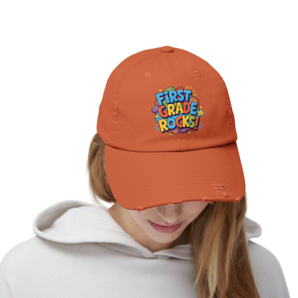 First Grade Rocks, Unisex Adjustable Baseball Cap - Image 12