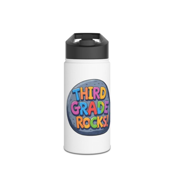 Third Grade Rocks (white) - Stainless Steel Water Bottle