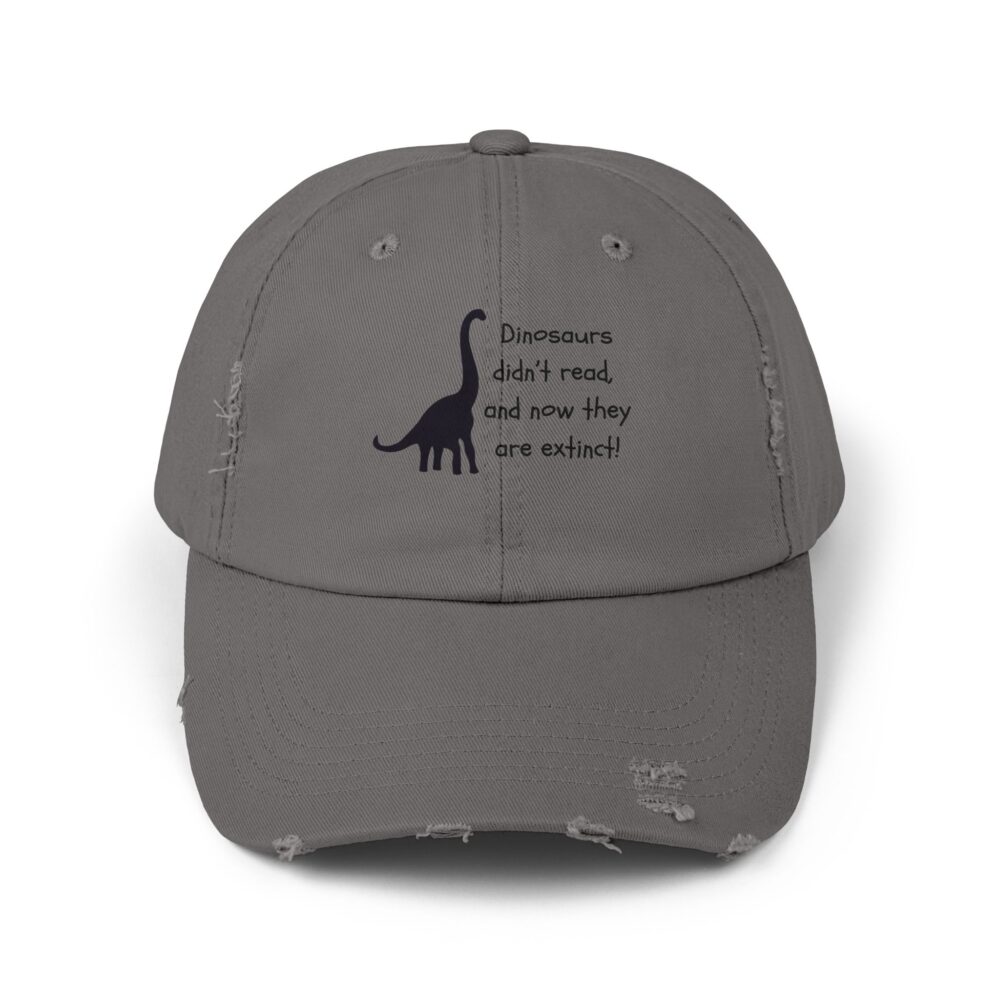 Dinosaurs Didn't Read, and Now They are... (B&W)-Unisex Adjustable Baseball Cap - Image 17