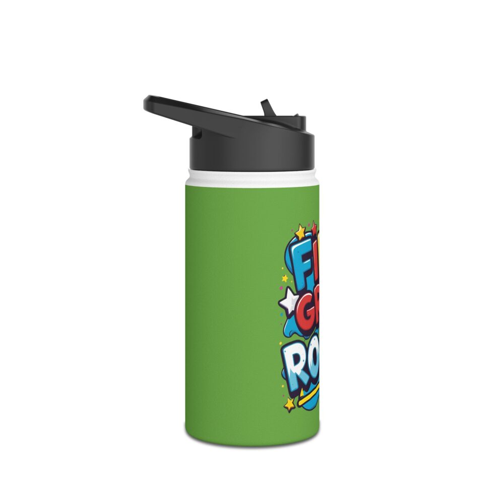 Fifth Grade Rocks (green) - Stainless Steel Water Bottle - Image 3