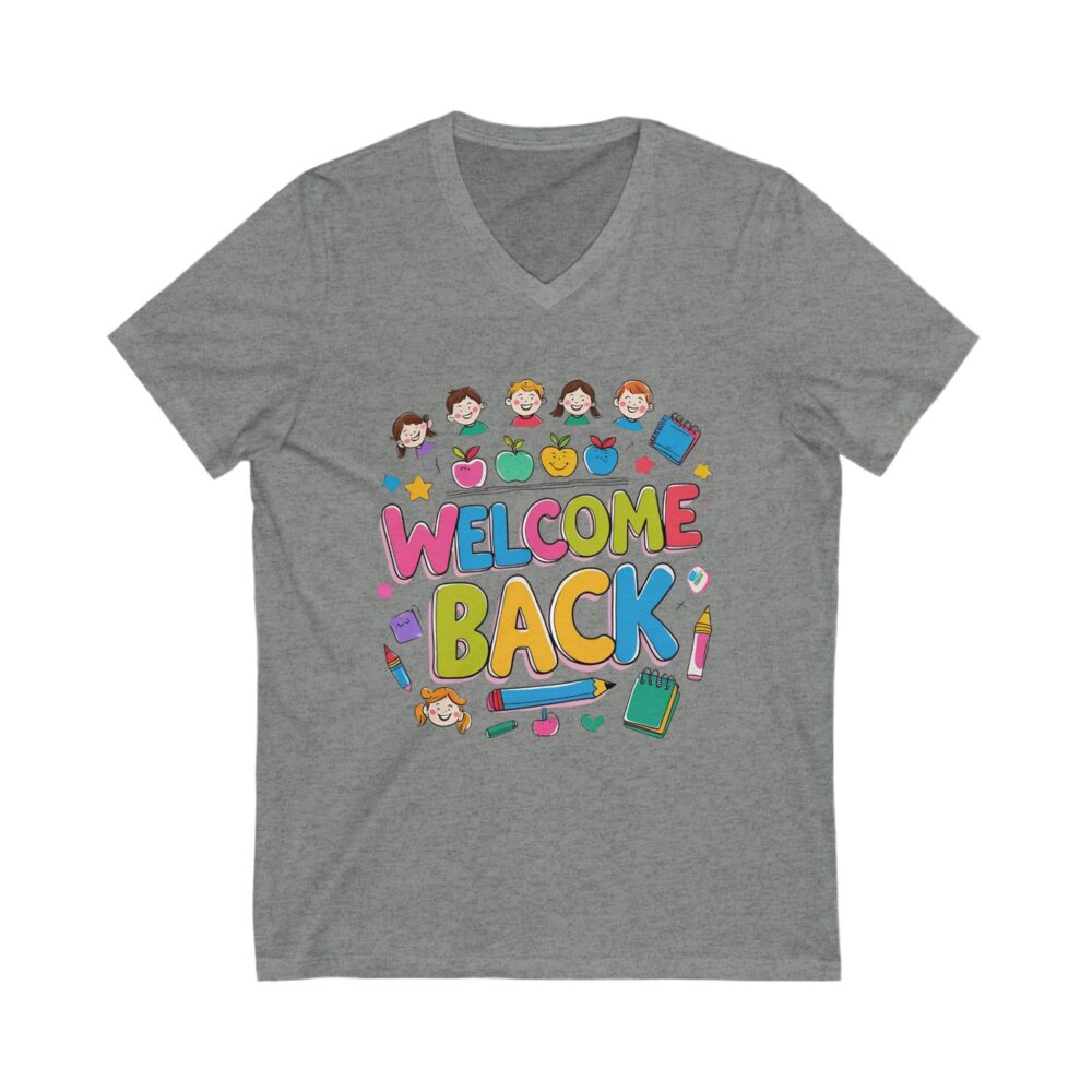 Welcome Back - Unisex V-Neck Tee - Image 5