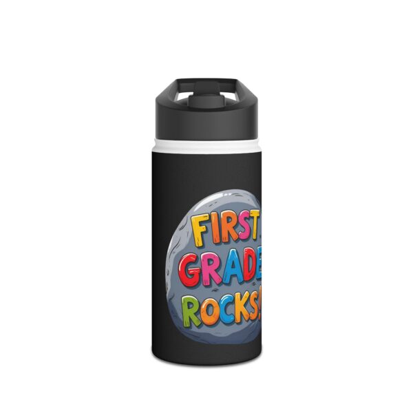 First Grade Rocks (black) - Stainless Steel Water Bottle