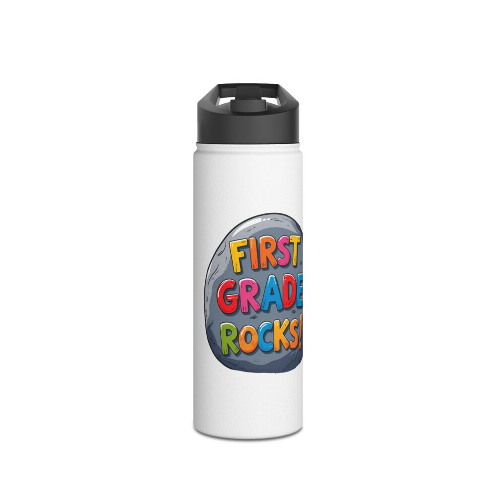 First Grade Rocks (white) - Stainless Steel Water Bottle - Image 5