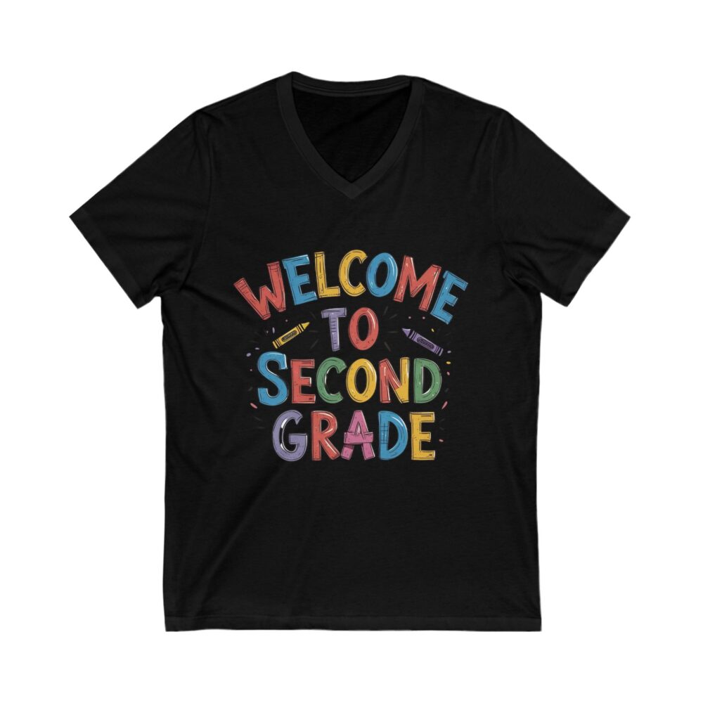 Welcome to Second Grade - Unisex V-Neck Tee - Image 7