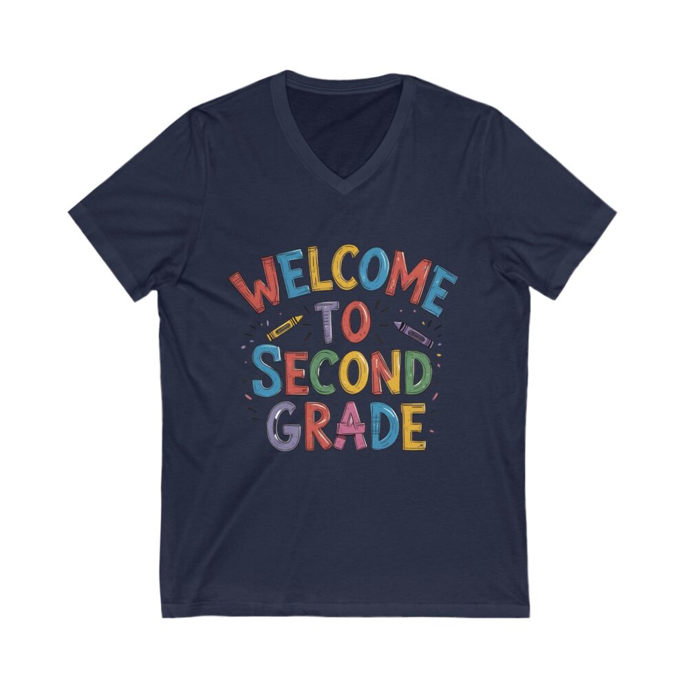 Welcome to Second Grade - Unisex V-Neck Tee - Image 19