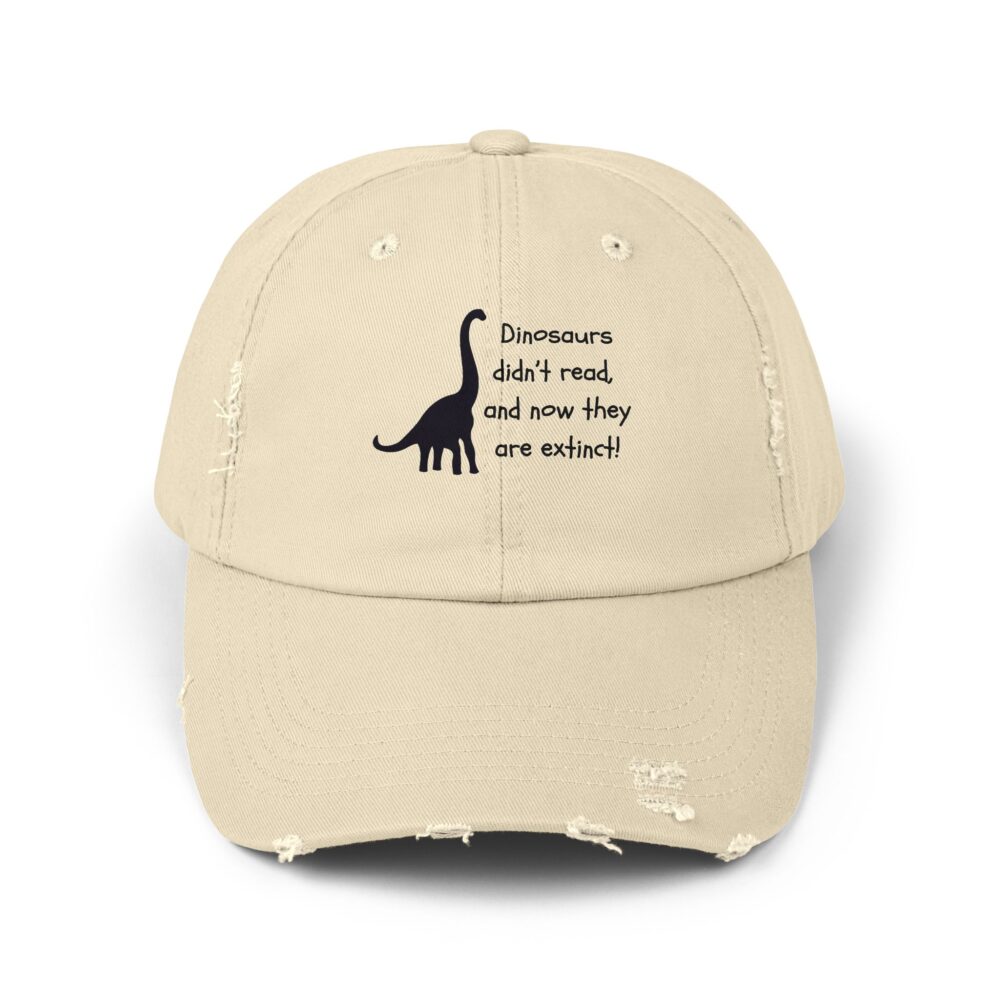 Dinosaurs Didn't Read, and Now They are... (B&W)-Unisex Adjustable Baseball Cap