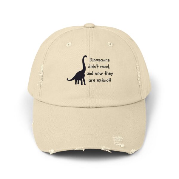 Dinosaurs Didn't Read, and Now They are... (B&W)-Unisex Adjustable Baseball Cap