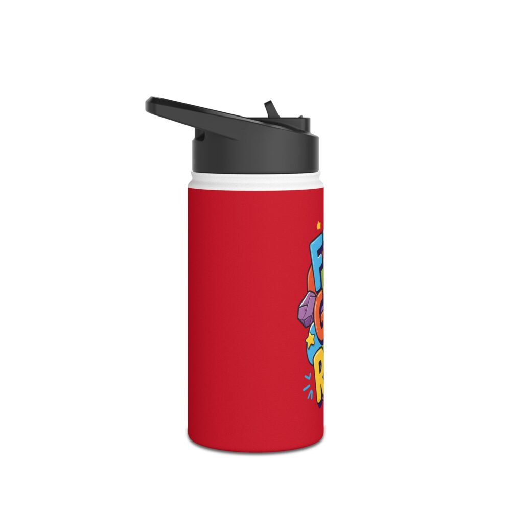 First Grade Rocks (red) - Stainless Steel Water Bottle - Image 3