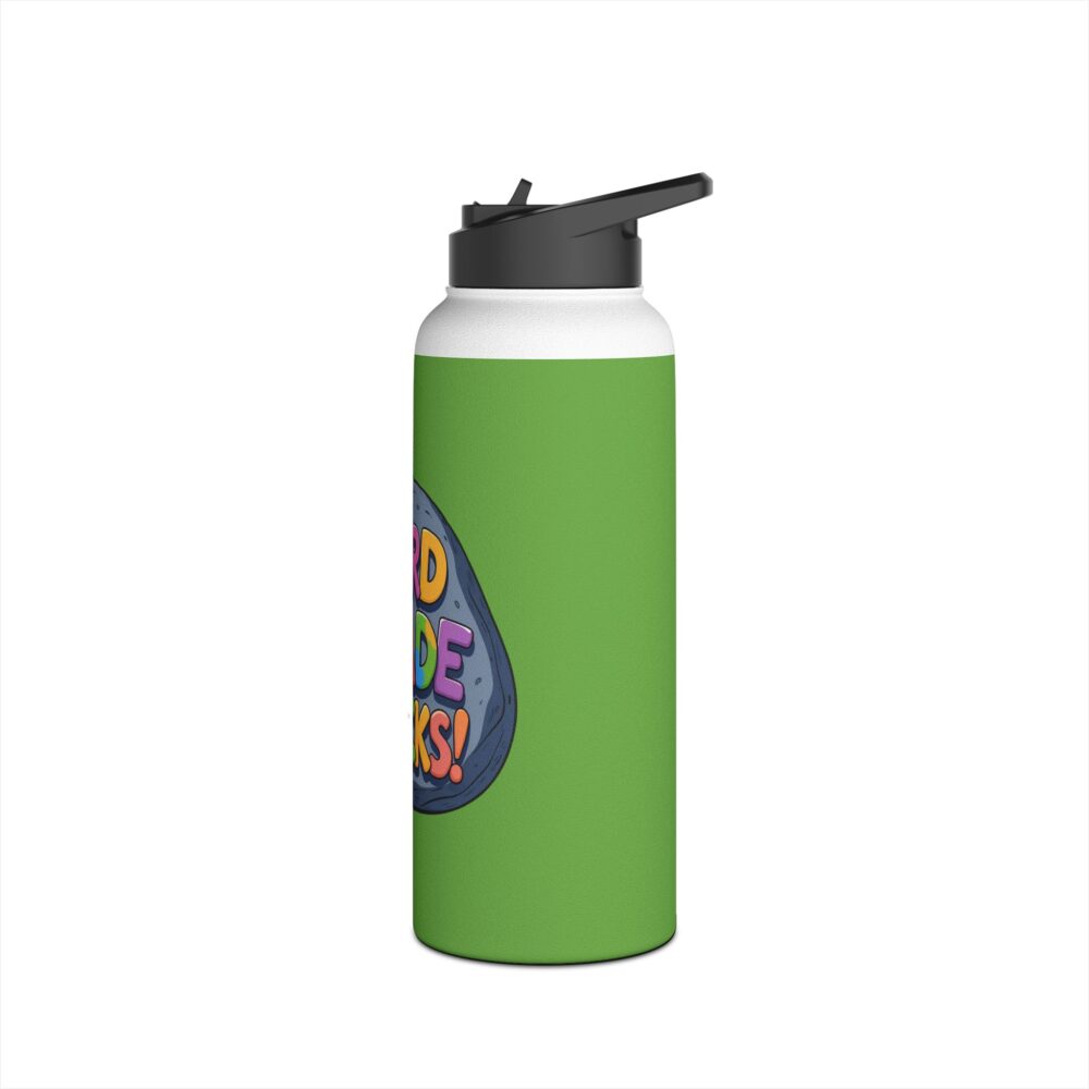 Third Grade Rocks (green) - Stainless Steel Water Bottle - Image 12