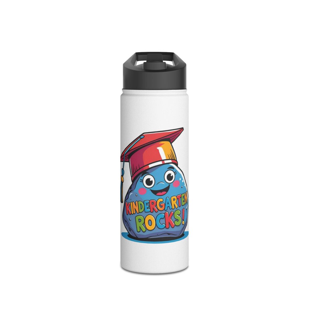 Kindergarten Rocks (white) - Stainless Steel Water Bottle - Image 5