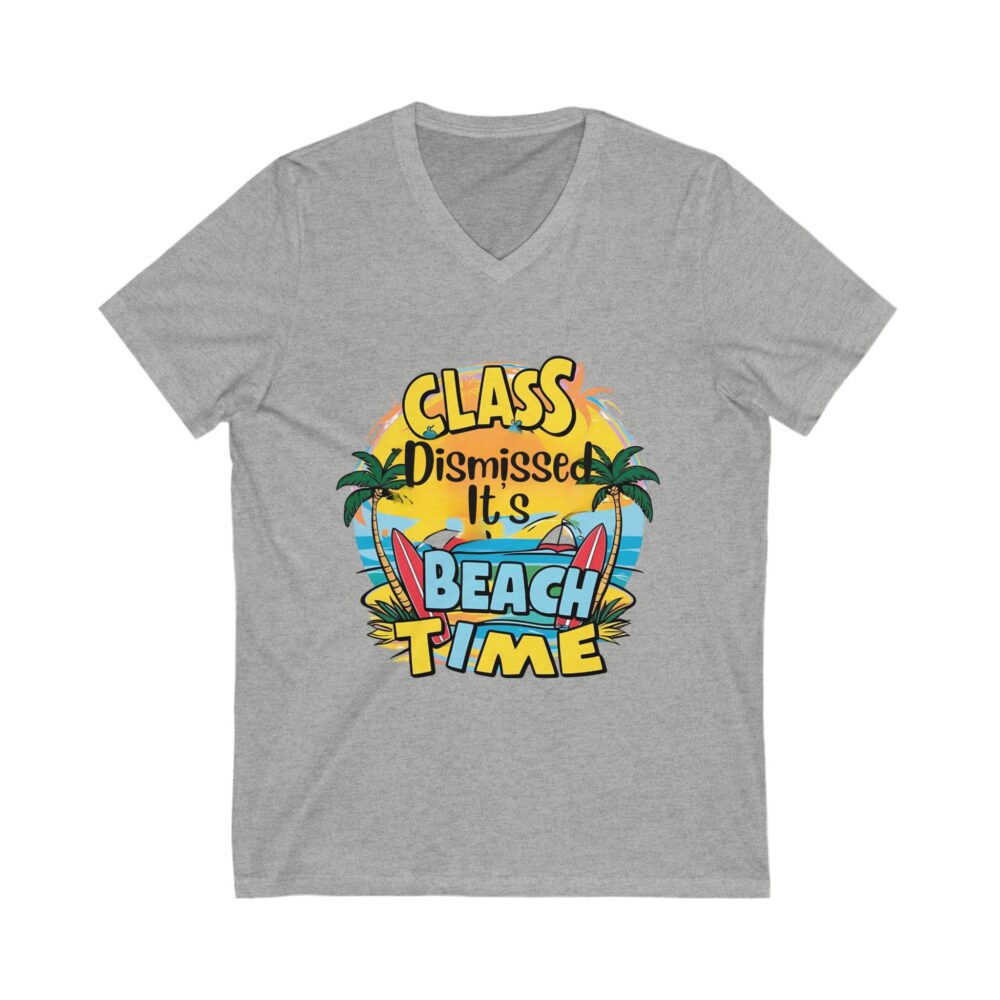 Class Dismissed It's Beach Time - Unisex V-Neck Tee - Image 9