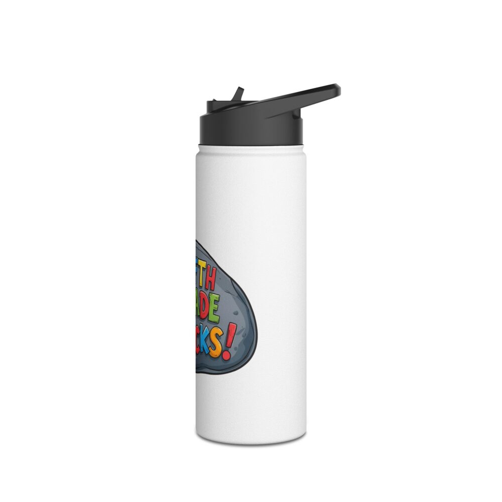 Fifth Grade Rocks (white) - Stainless Steel Water Bottle - Image 8