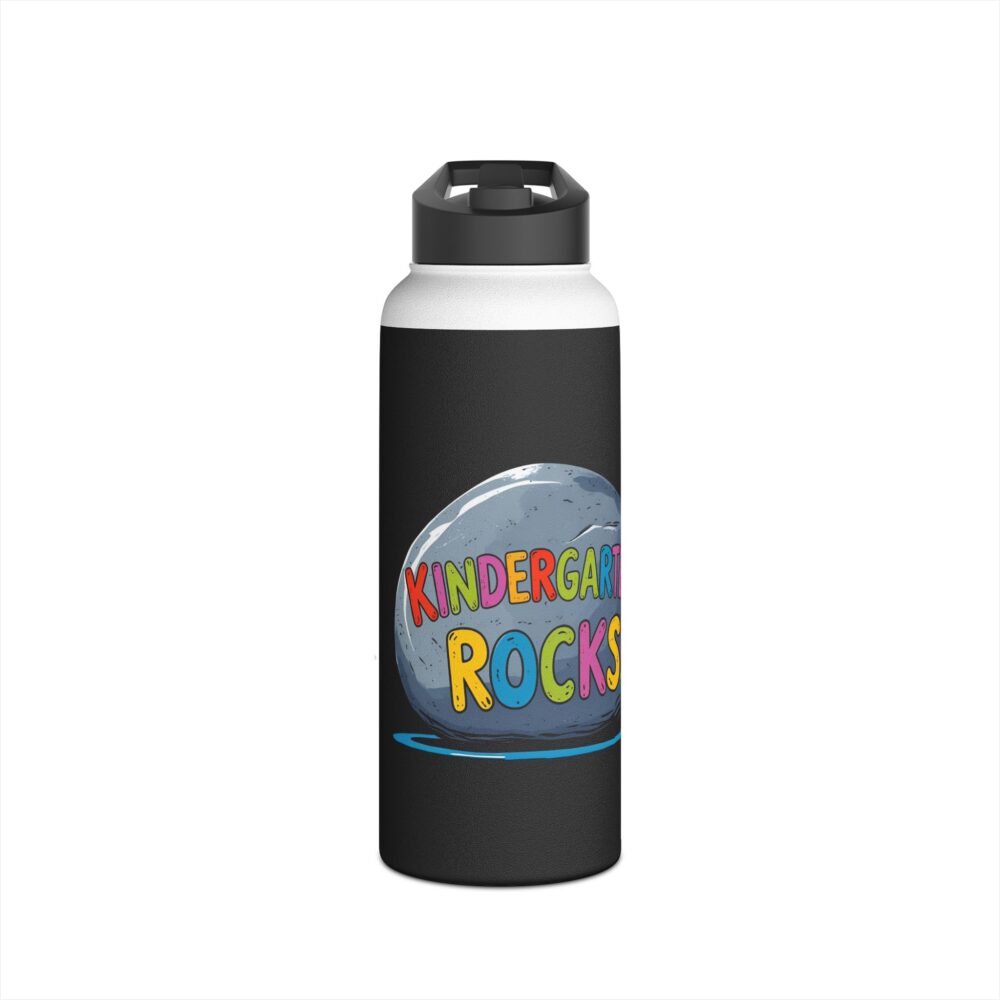 Kindergarten Rocks (black) - Stainless Steel Water Bottle - Image 9