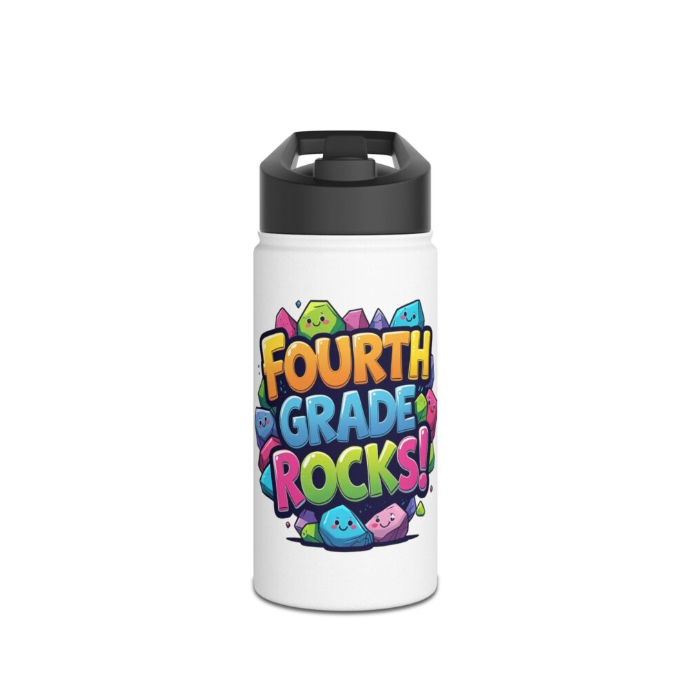 Fourth Grade Rocks (white) - Stainless Steel Water Bottle