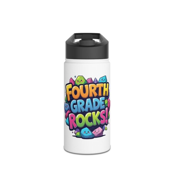 Fourth Grade Rocks (white) - Stainless Steel Water Bottle