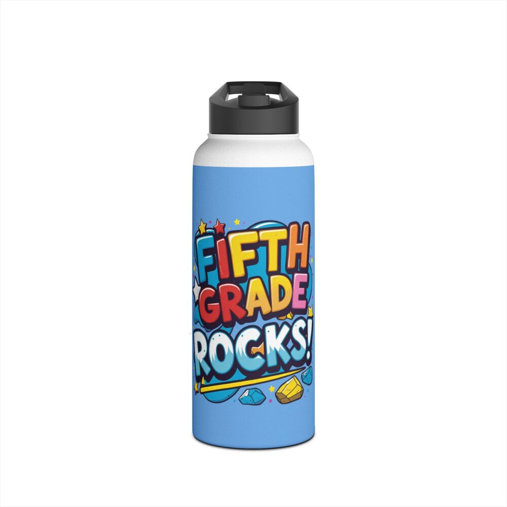 Fifth Grade Rocks (blue) - Stainless Steel Water Bottle - Image 9