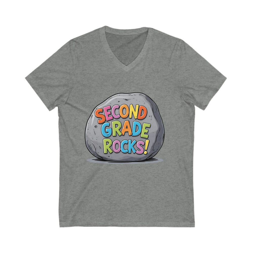 Second Grade Rocks - Unisex V-Neck Tee - Image 5