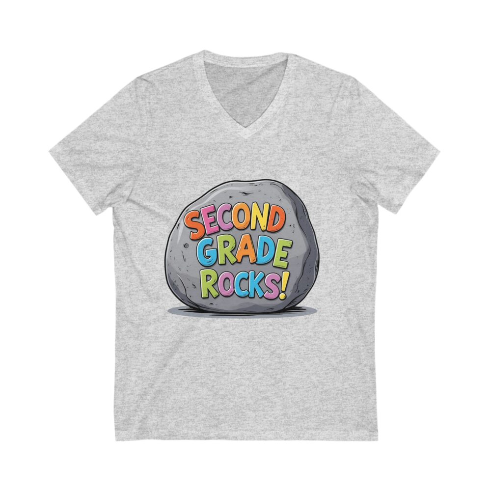 Second Grade Rocks - Unisex V-Neck Tee - Image 3