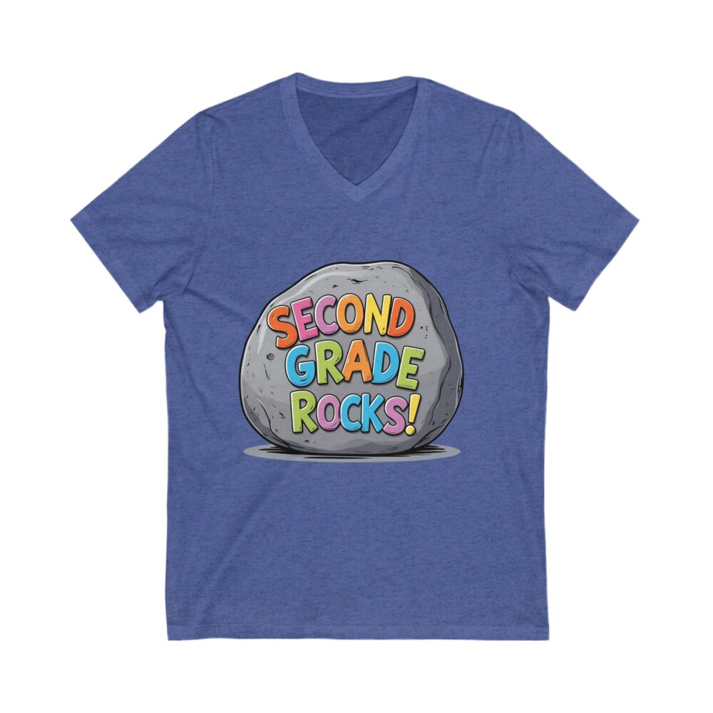 Second Grade Rocks - Unisex V-Neck Tee - Image 13