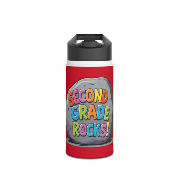 Second Grade Rocks (red) - Stainless Steel Water Bottle