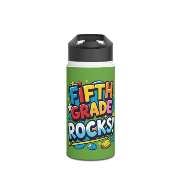 Fifth Grade Rocks (green) - Stainless Steel Water Bottle
