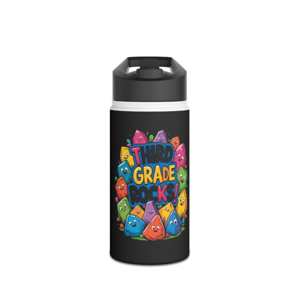 Third Grade Rocks (black) - Stainless Steel Water Bottle