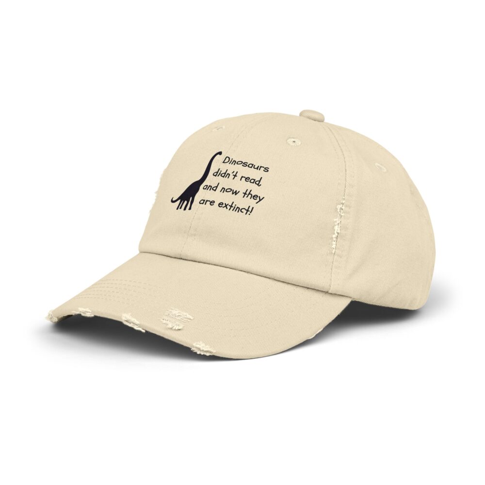 Dinosaurs Didn't Read, and Now They are... (B&W)-Unisex Adjustable Baseball Cap - Image 2
