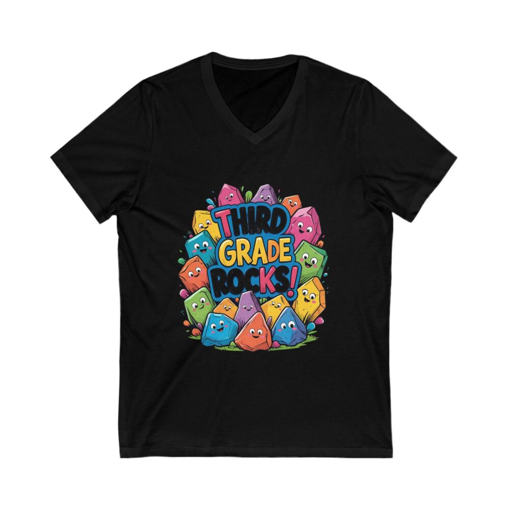 Third Grade Rocks - Unisex V-Neck Tee - Image 7